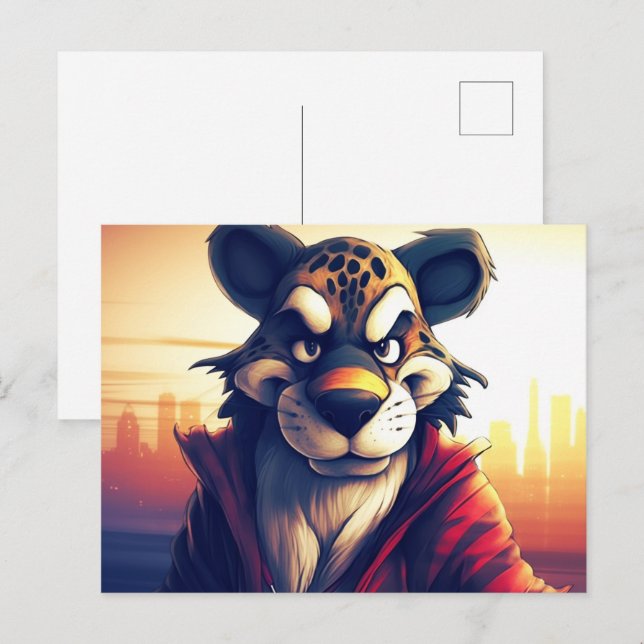 Lion Cute Vykort (Fram/baksida)