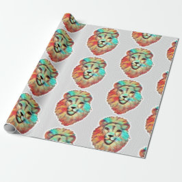 Lion Face Wrapping Paper Presentpapper