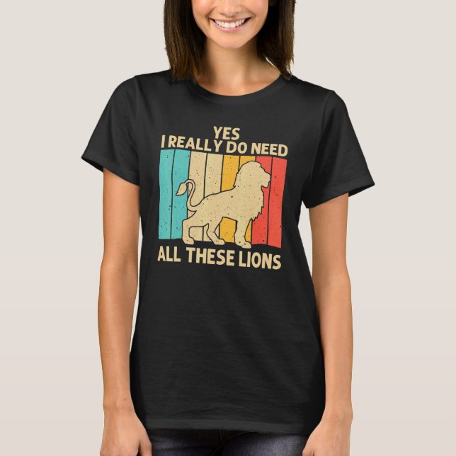 Lion For Men Women African Safari Zoo Animal Retro T Shirt (Framsida)