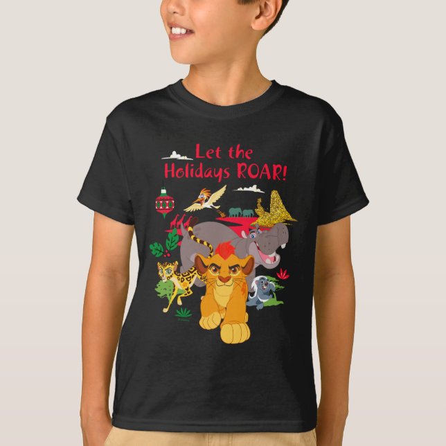 Lion Guard Let The Holidays Roar  T Shirt (Framsida)