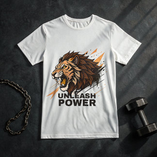 Lion Gym TShirt – Unleash Power Beast Mode Workout T Shirt