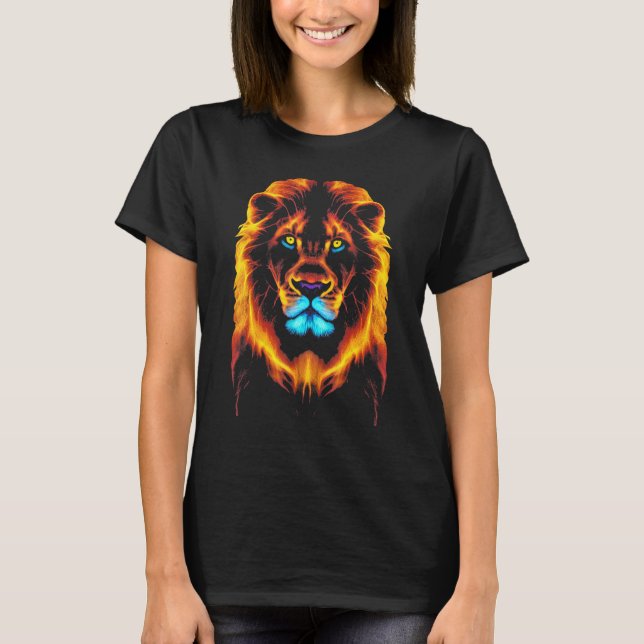 Lion head Lion Face Wild Animal Lover T Shirt (Framsida)