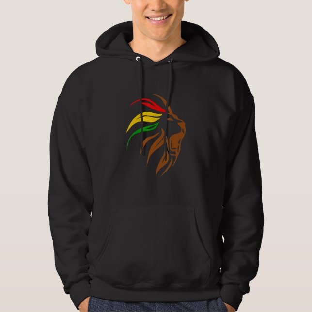 Lion Head Rasta Black History Month BLM Melanin Zo Hoodie (Framsida)
