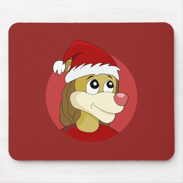 Lion holding a soccer ball cartoon mouse pad musmatta (Framsidan)