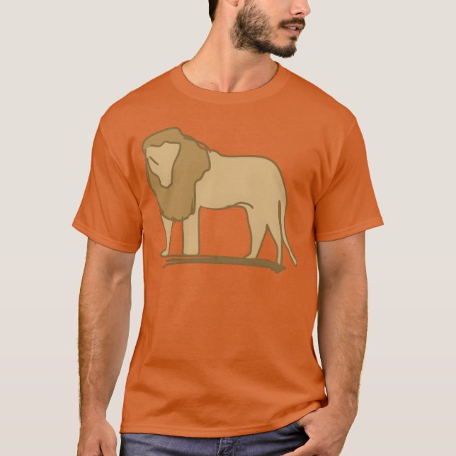 Lion icon animal predator brown family t shirt (Framsida)