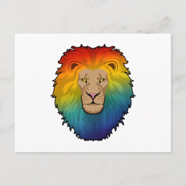 Lion in Rainbow Colours Vykort (Framsida)