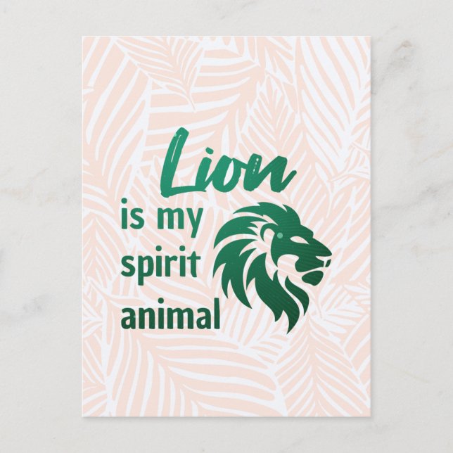 Lion is my spirit animal vykort (Framsida)