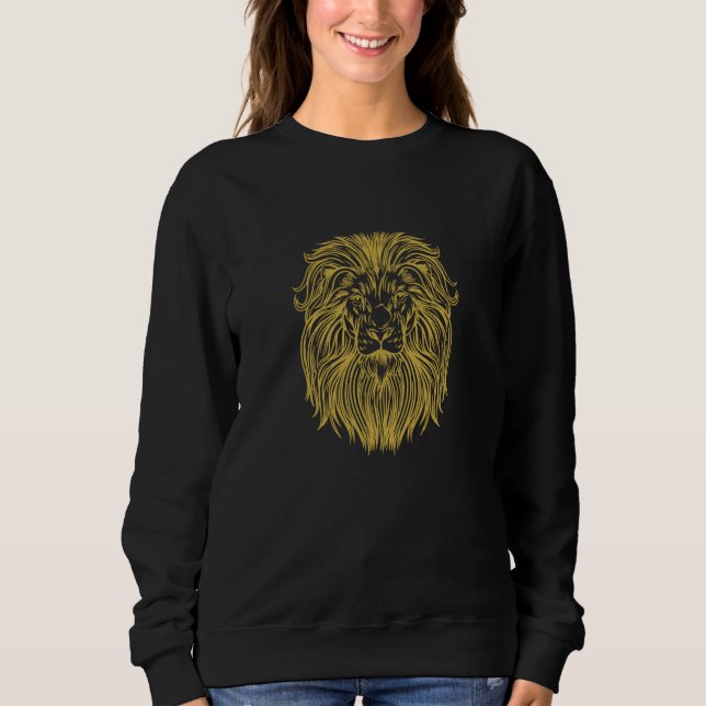Lion King of Predators Lions Tanzania Lion's Head T Shirt (Framsida)