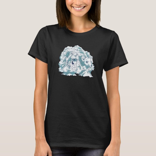 Lion Lamb Inspirational Bible Verse Men Women Grap T Shirt (Framsida)