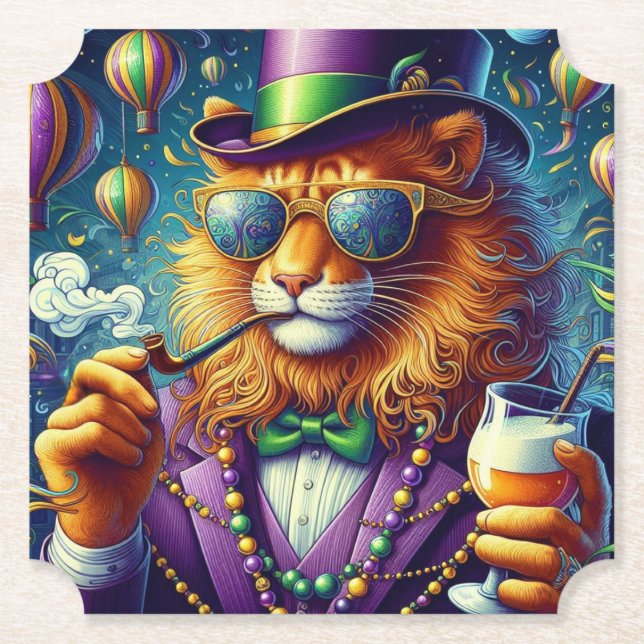 Lion/Louisiana Mardi Gras  Underlägg Papper (Framsida)