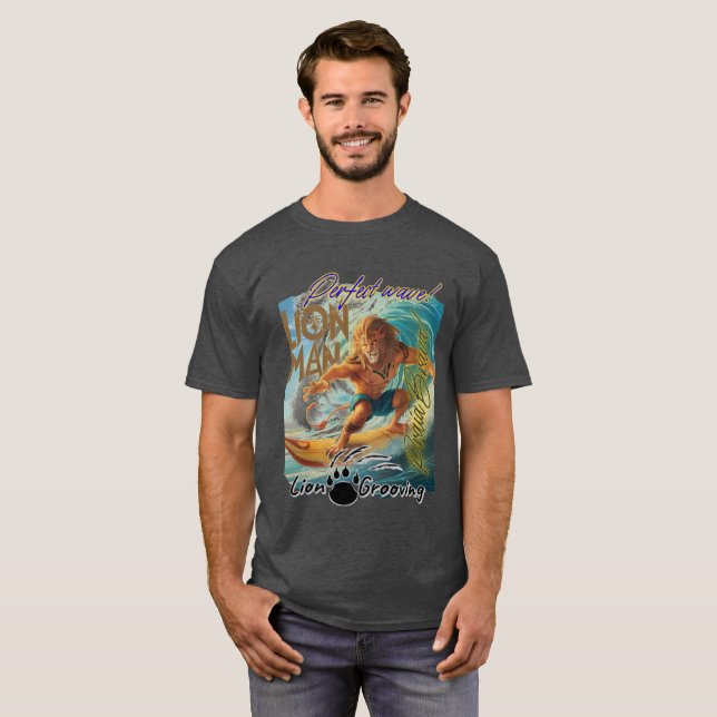 LION MAN NA PRAIA BRAVA T SHIRT (Hel framsida)