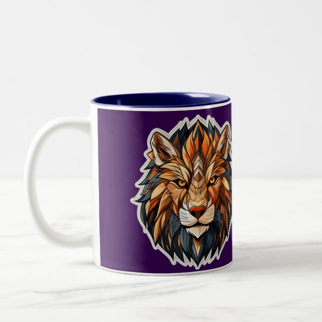 lion mug Två-Tonad mugg (Vänster)