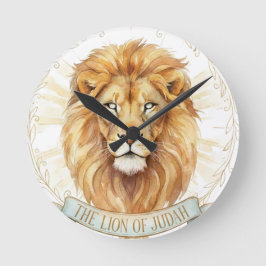 Lion of Judah Biblical Watercolor Wall Clock Rund Klocka