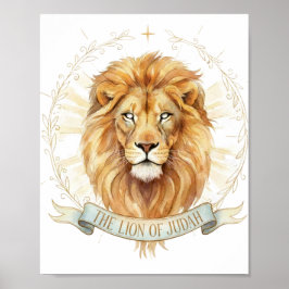 Lion of Judah Christian Wall Art - 8x10 Bold Faith Poster