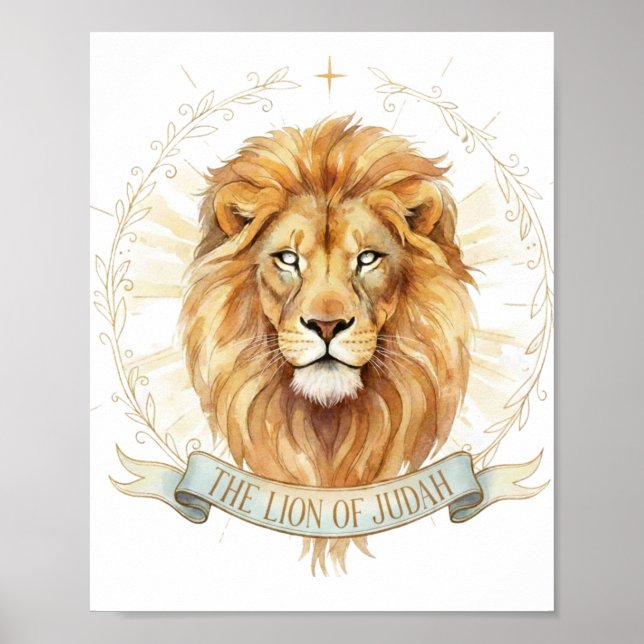 Lion of Judah Christian Wall Art - 8x10 Bold Faith Poster (Framsidan)