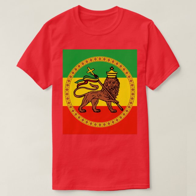 Lion of Judah Ethiopia Imperial Flag T Shirt (Design framsida)