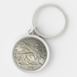 Lion of Judah Haile Selassie Jah Rastafari Rasta Rund Silverfärgad Nyckelring