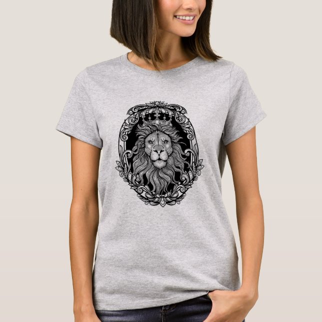 Lion of Judah - Haile Selassie - Lion Girls Shirt T-shirt (Framsida)
