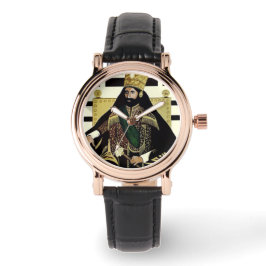 Lion of Judah Haile Selassie Rastafari Gold Watch  Armbandsur