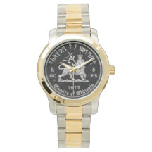 Lion of Judah Haile Selassie Rastafari Gold Watch 