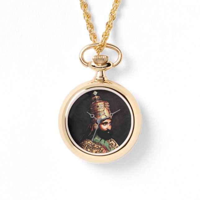 Lion of Judah Haile Selassie Rastafari Gold Watch  Armbandsur (Framsida)