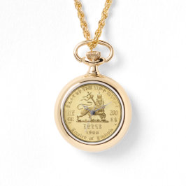 Lion of Judah Haile Selassie Rastafari Gold Watch  Armbandsur