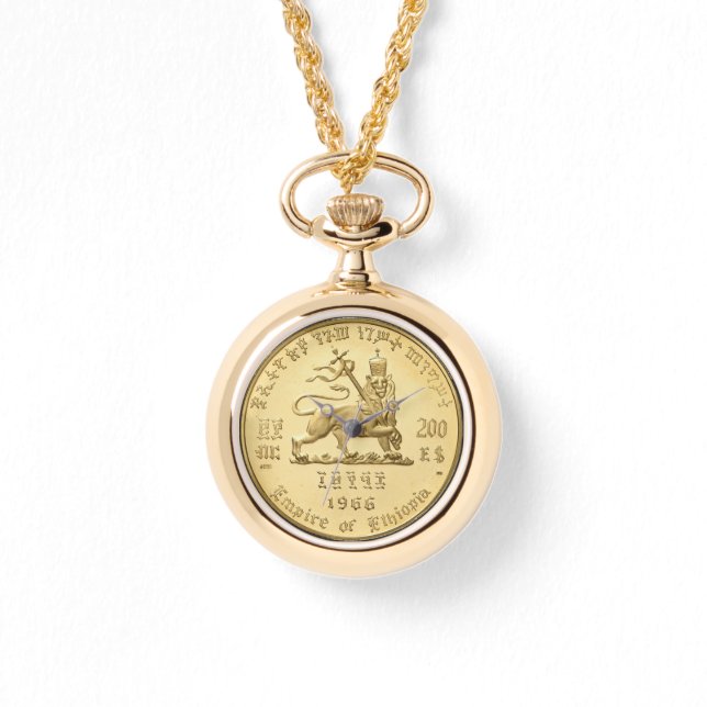 Lion of Judah Haile Selassie Rastafari Gold Watch  Armbandsur (Framsida)