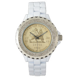 Lion of Judah Haile Selassie Rastafari Gold Watch  Armbandsur
