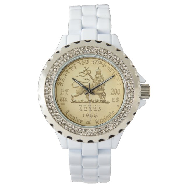 Lion of Judah Haile Selassie Rastafari Gold Watch  Armbandsur (Framsida)