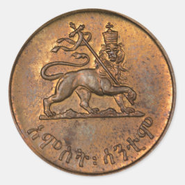 Lion of Judah - Haile Selassie - Rastafari Sticker Runt Klistermärke