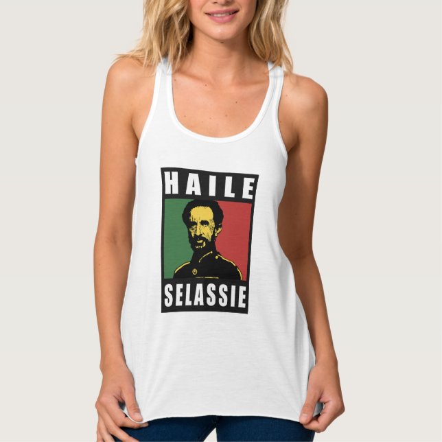 Lion of Judah - Jah Army Haile Selassie - Tank Top Linne Med Racerback (Framsida)
