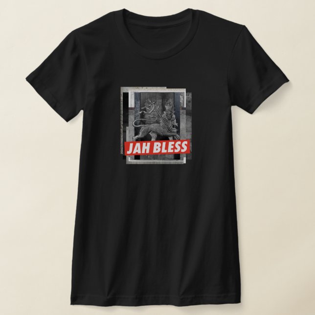 Lion of Judah Jah Bless Art Rasta Reggae Empress T Shirt (Laydown)