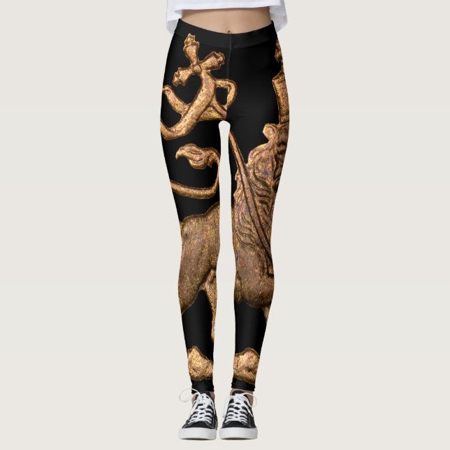 Lion of Judah - Jah Rasta - Power Yoga Leggings (Framsida)