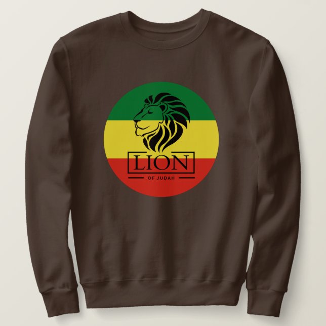 Lion of Judah Jah Rastafari Emperor Rasta Sweater Lång Ärmad Tröja (Design framsida)