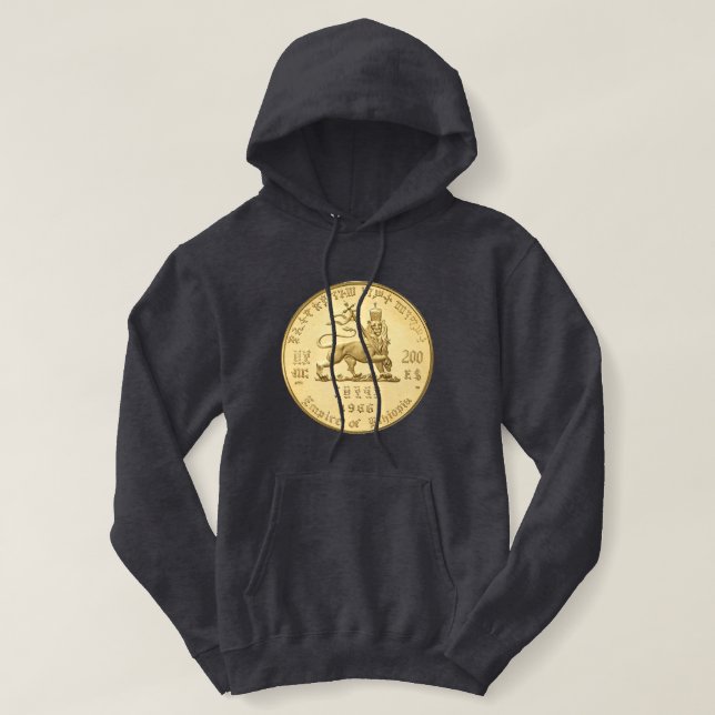 Lion of Judah - Jah Rastafari Rasta Queen Hoodie T-shirt (Design framsida)