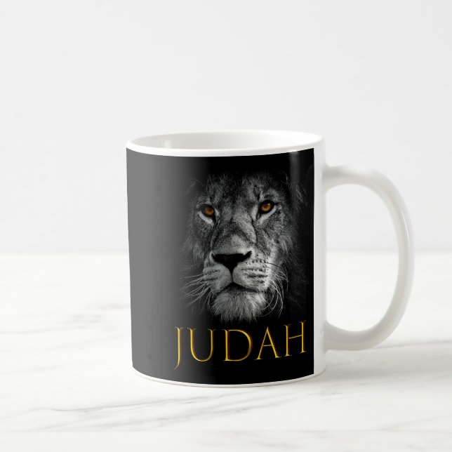 Lion Of Judah Jesus Christian Faith Over Fear Prem Kaffemugg (Höger)