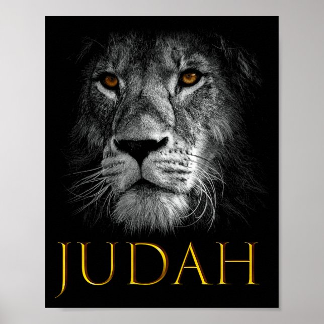 Lion Of Judah Jesus Christian Faith Over Fear Prem Poster (Framsidan)