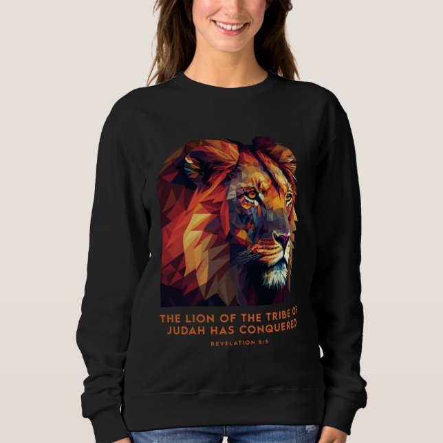 Lion of Judah Jesus Revelation Bible Verse Christi T Shirt (Framsida)