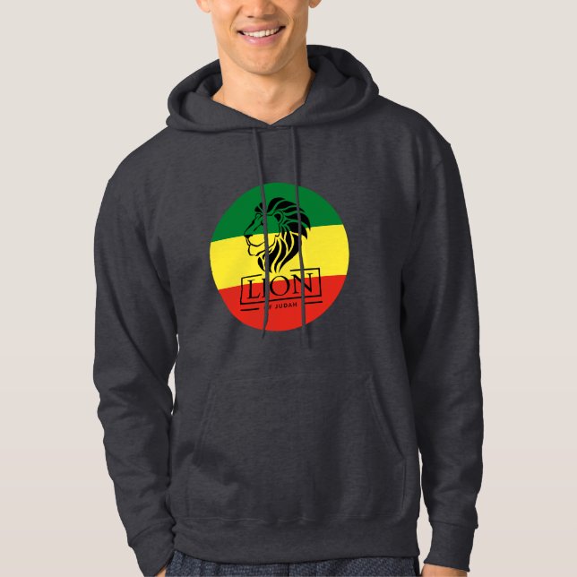 Lion of Judah - Lion Rasta Reggae Hooded - Hoodie (Framsida)
