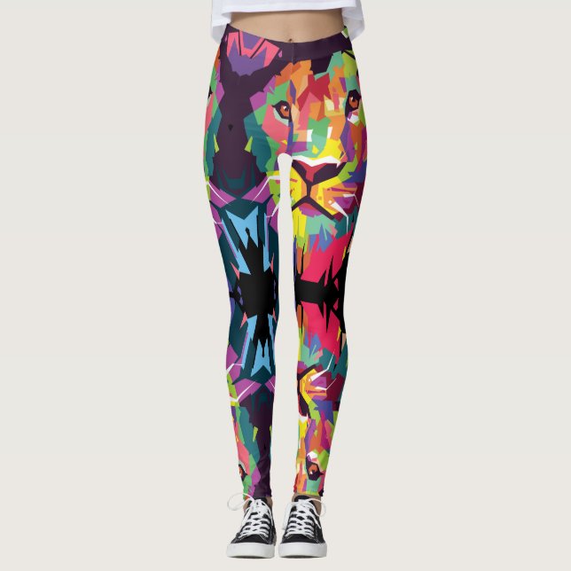 Lion of Judah - Rasta Poly - Power Yoga Leggings (Framsida)