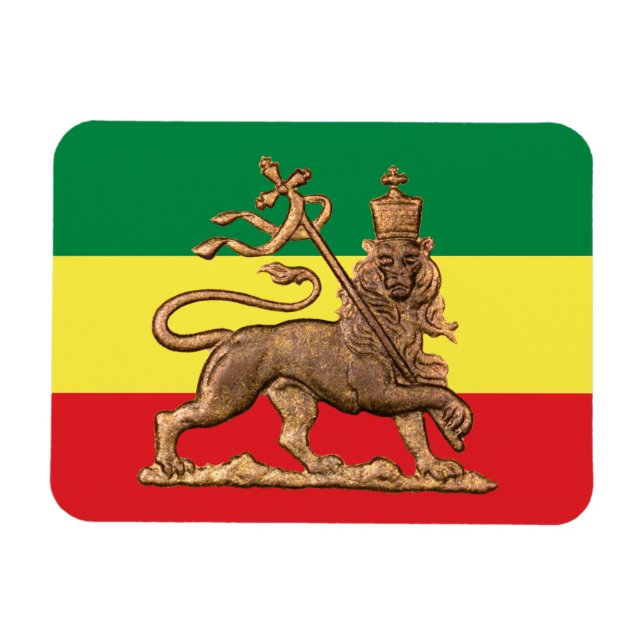 Lion of Judah - Rastafara - Reggae Rasta Magnet (Horisontell)