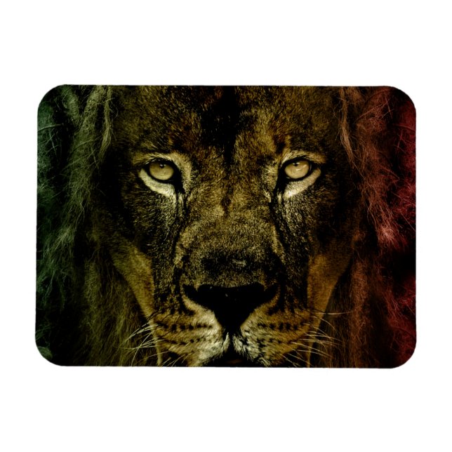 Lion of Judah - Rastafara - Reggae Rasta Magnet (Horisontell)