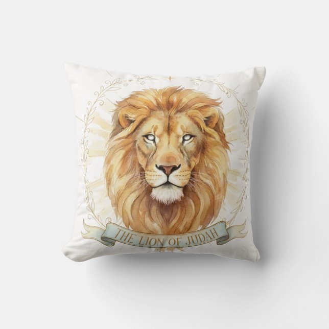 Lion of Judah Throw Pillow - Bold Christian Decor  Kudde (Framsida)