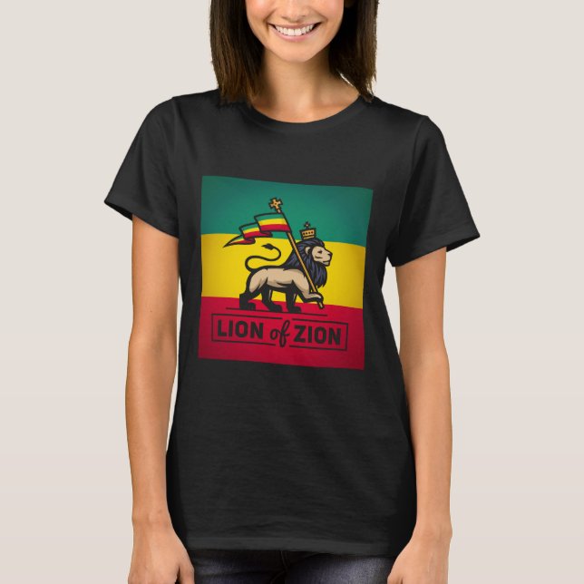 Lion of Zion - Haile Selassie - Judah Girls Shirt Tröja (Framsida)