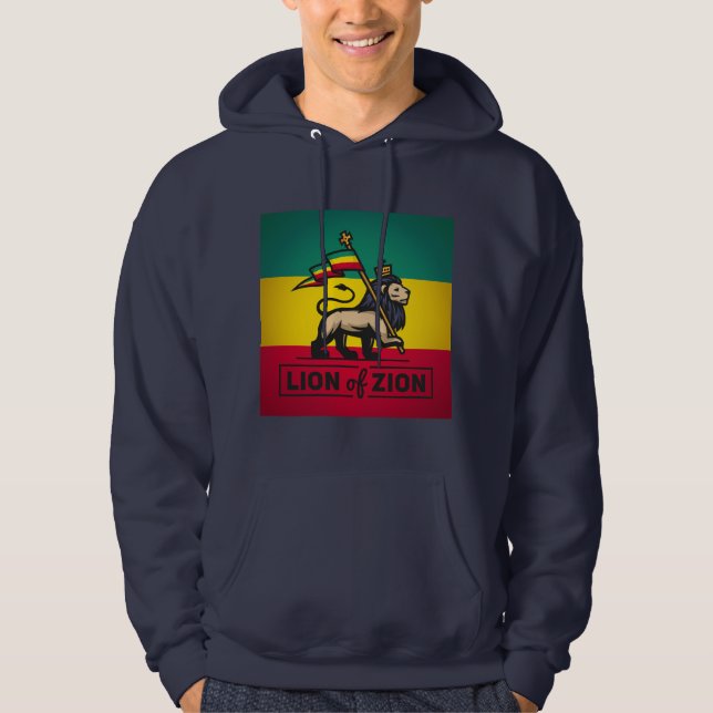 Lion of Zion - Haile Selassie - Judah Hoodie (Framsida)