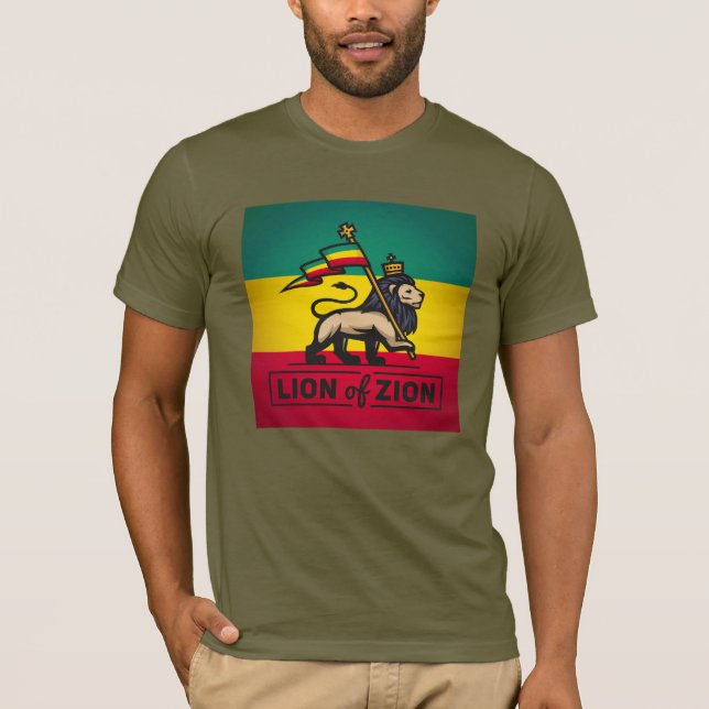 Lion of Zion - Jah Army - Haile Selassie - Shirt Tröja (Framsida)