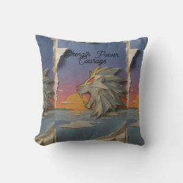 Lion Papercut Decorative Throw Pillow Kudde