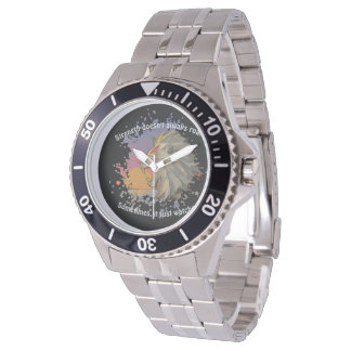 Lion Papercut Stainless Steel Watch Armbandsur