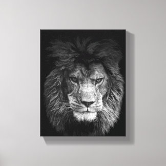 Lion Poster Löwe Leinwand BLACK Canvastryck