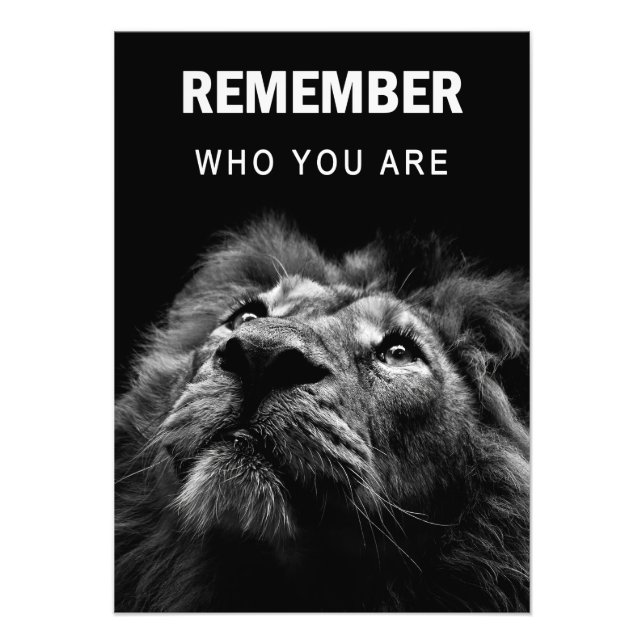 Lion Remember Who You Are Fototryck (Framsidan)